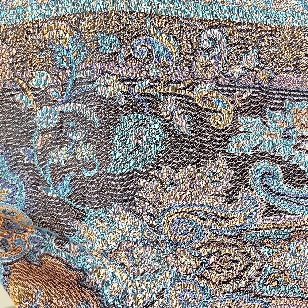 Blues/Oranges 14" x 66" Modal/Silk Blend Scarf NWT